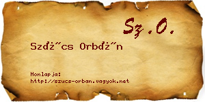 Szűcs Orbán névjegykártya