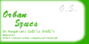 orban szucs business card
